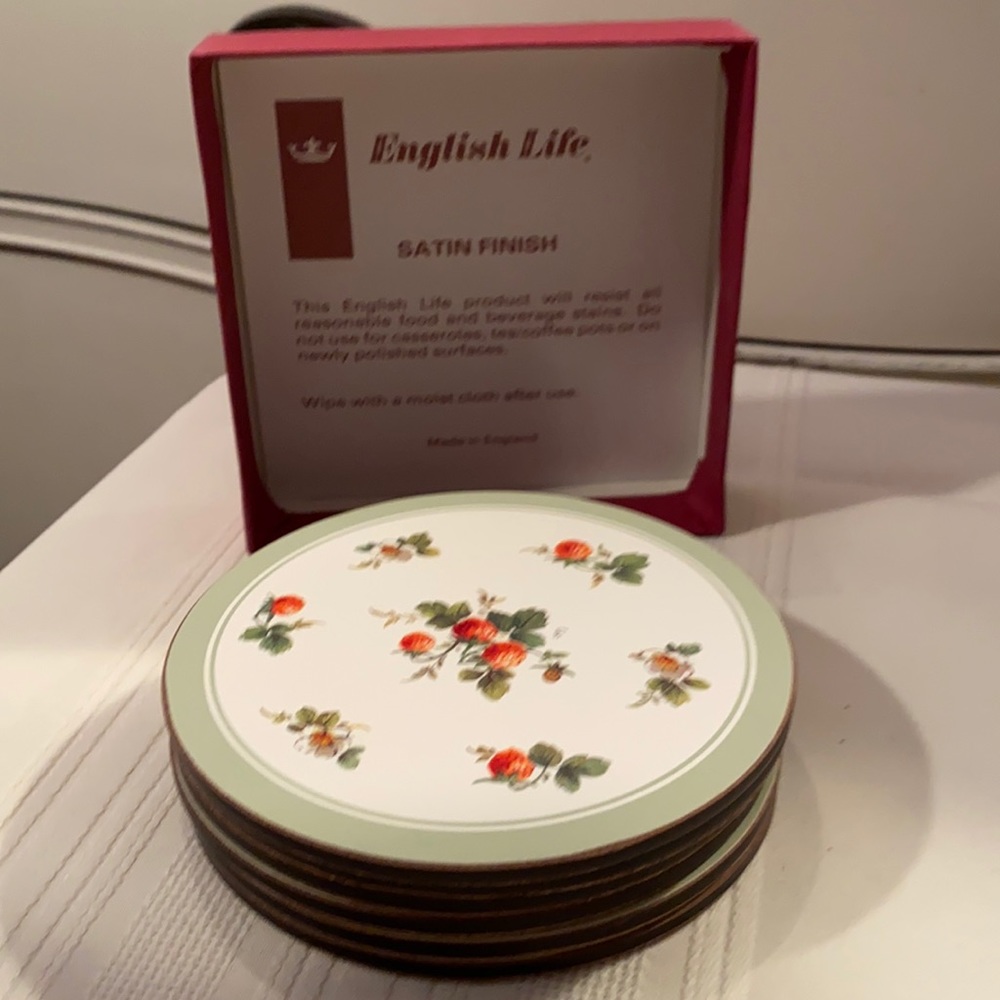 English Life coasters - Strawberry Patch set of 6